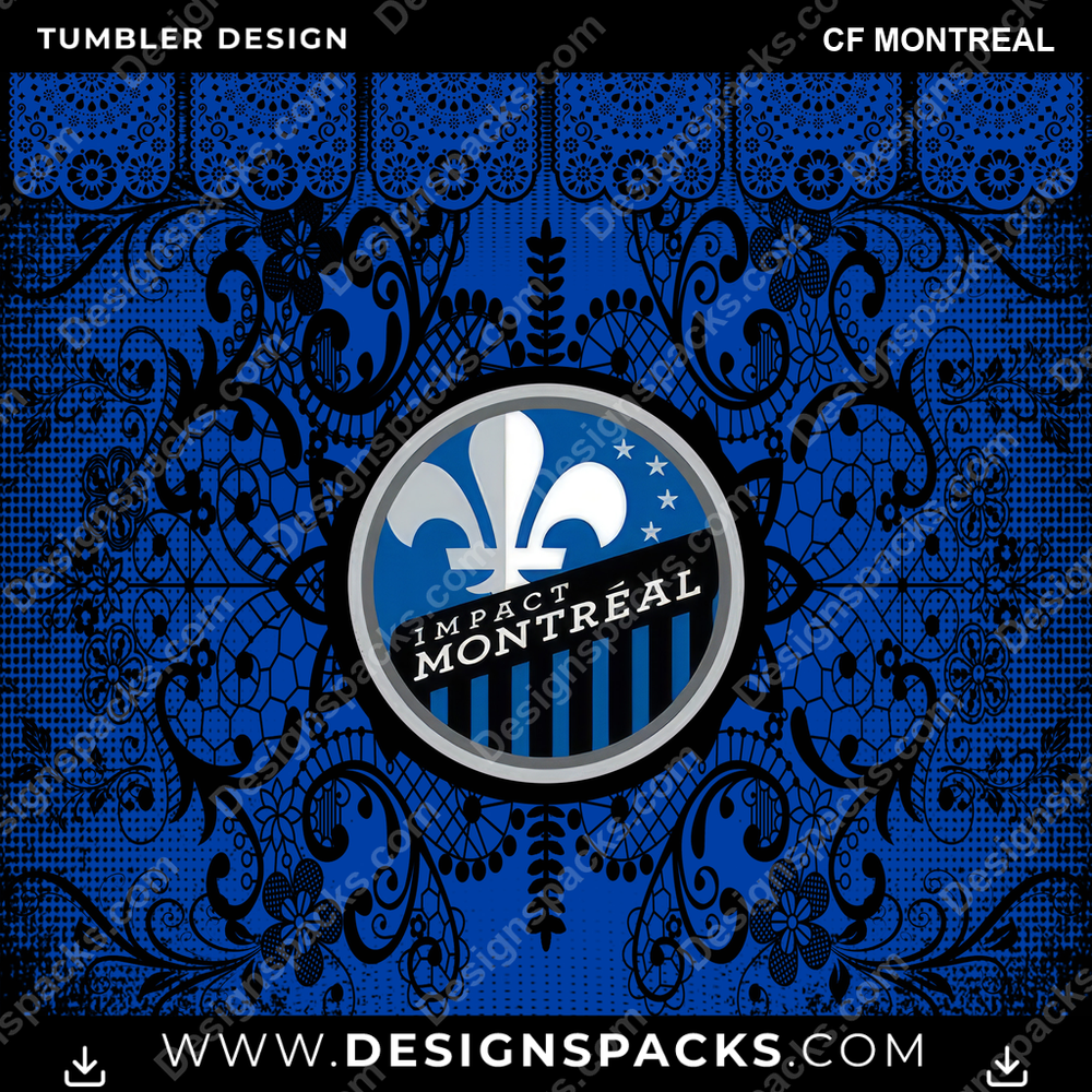 US Soccer Lace & Logo CF Montreal Tumbler Digital Wrap Design Download