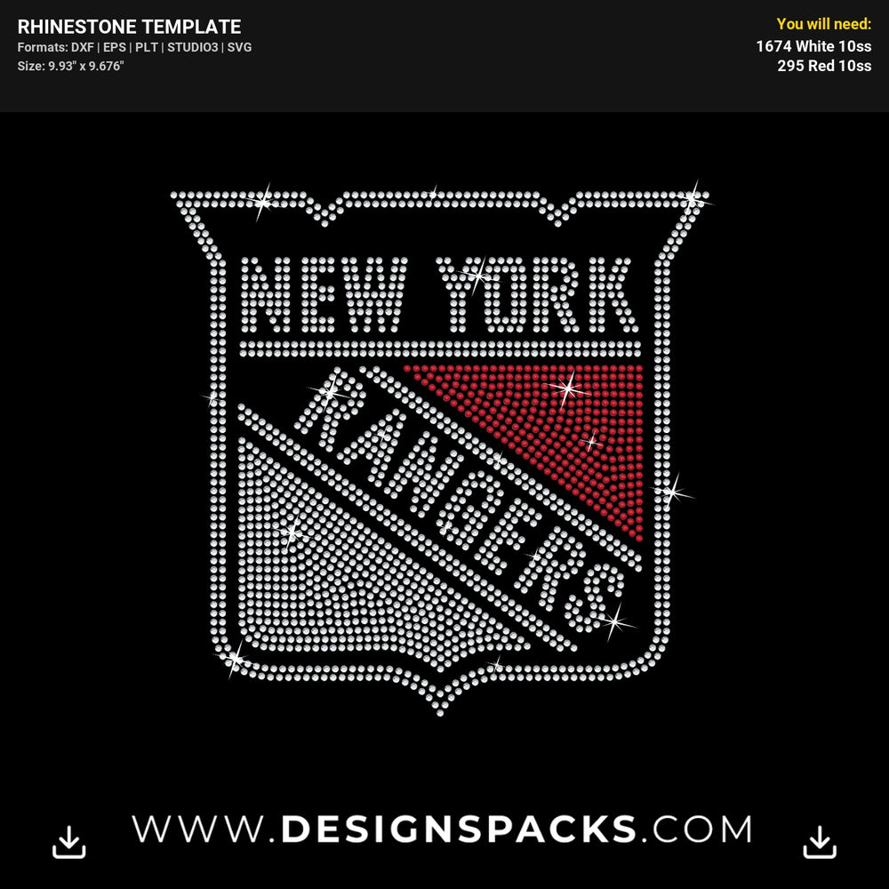 New York Rangers Logo Rhinestone Digital Template