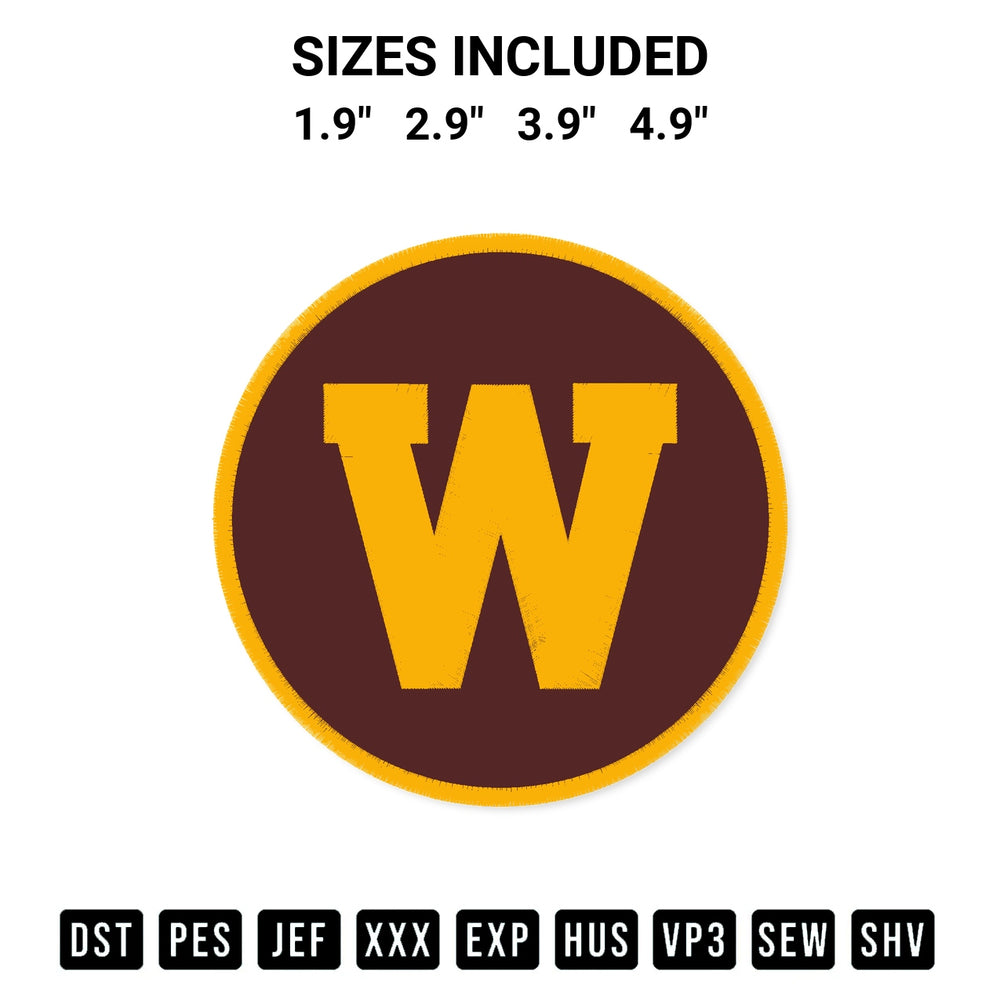 Shop the Western Michigan Broncos Football Embroidery Design machine embroidery pattern at Designspacks.com. Beautifully digitized for flawless stitching on any fabric. Available sizes: 1.9", 2.9", 3.9", 4.9".