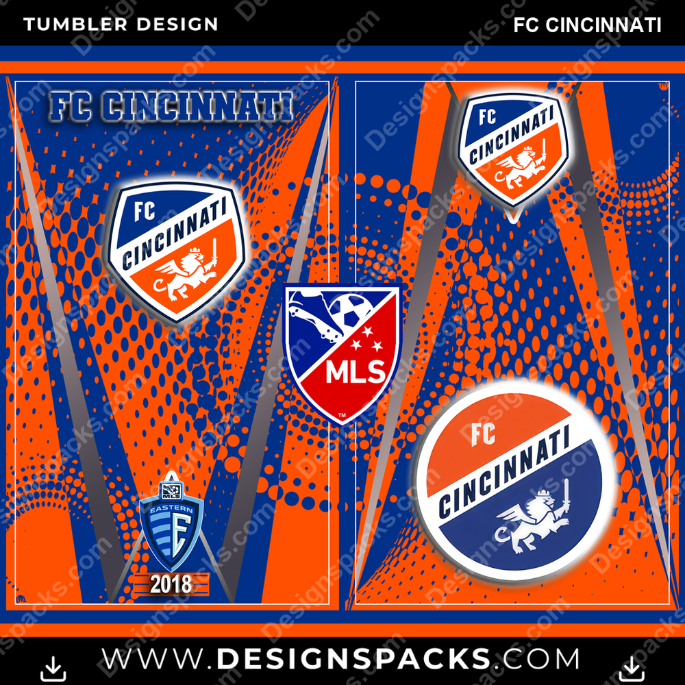 US Soccer Team Logo FC Cincinnati Tumbler Digital Wrap Design