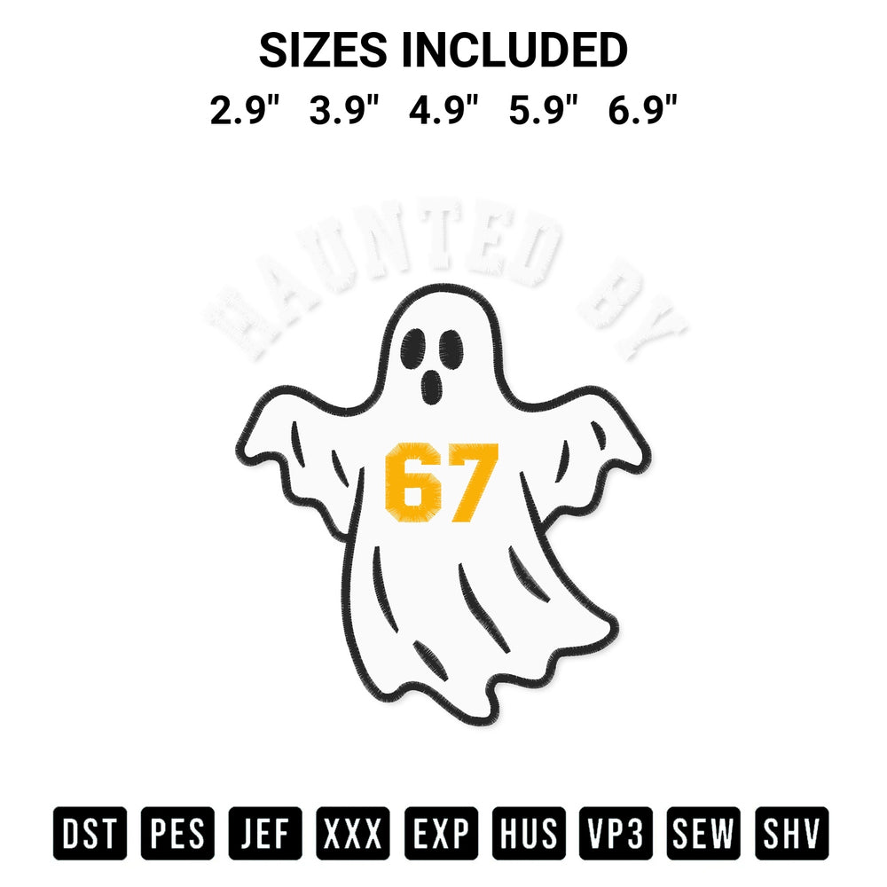 Looking for the perfect pattern? Download the Haunted By 67 Ghost Embroidery Design embroidery design today at Designspacks.com. Crisp, clean stitching guaranteed. Available sizes: 2.9", 3.9", 4.9", 5.9", 6.9".