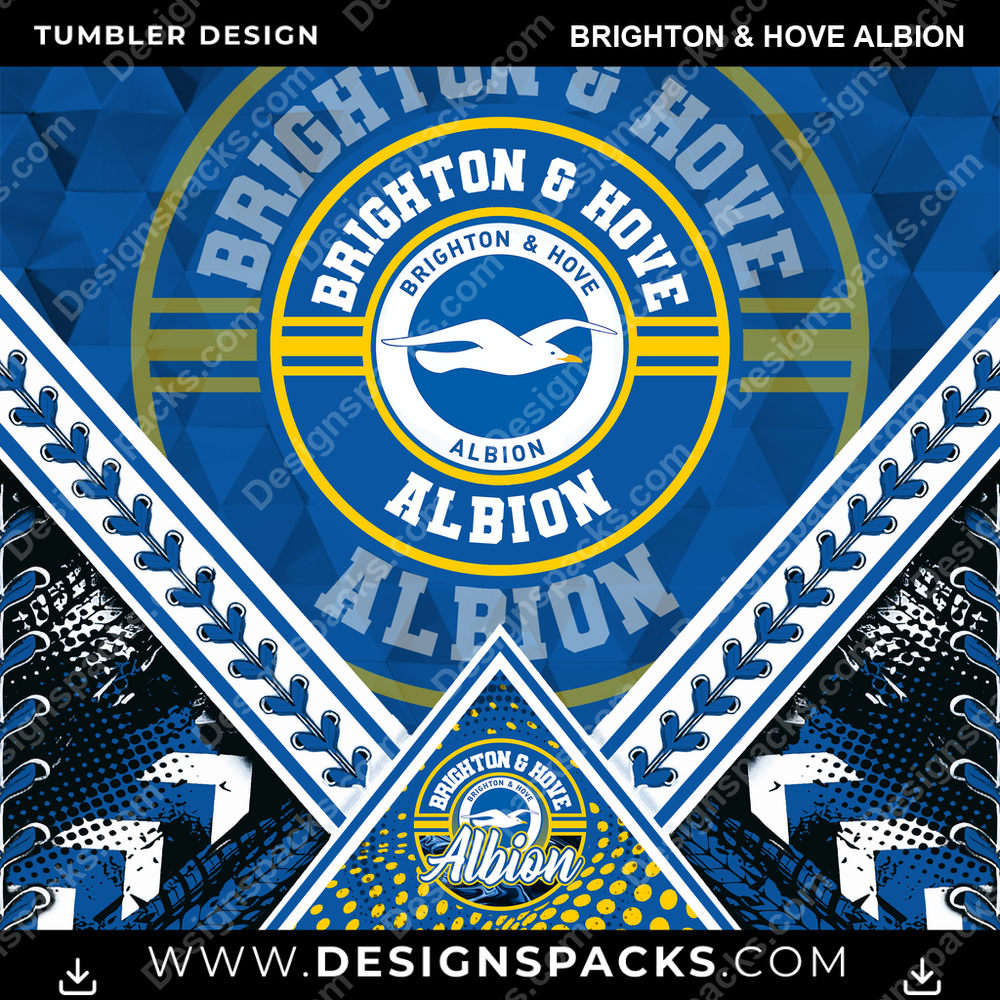 Soccer UK Diamond Brighton & Hove Albion MLS Soccer Tumbler Digital Wrap Design Download