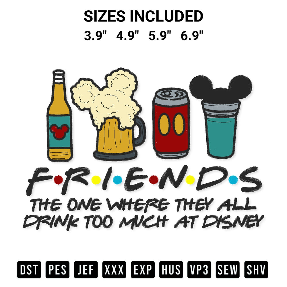 Stitch like a pro with the Friends The One Where They All Embroidery Design embroidery pattern from Designspacks.com. High-quality digital machine embroidery file. Available sizes: 3.9", 4.9", 5.9", 6.9".