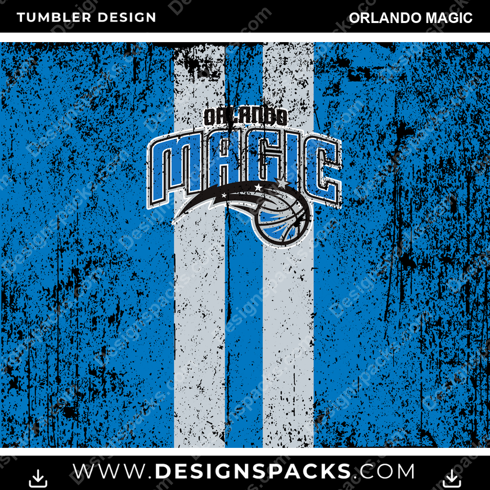 Basketball Grunge Style Orlando Magic Tumbler Digital Wrap Design