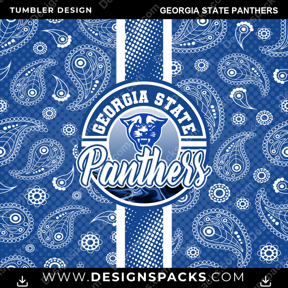 College Sport Handkerchief Georgia State Panthers NCAA College Sport Tumbler Digital Wrap Design Download