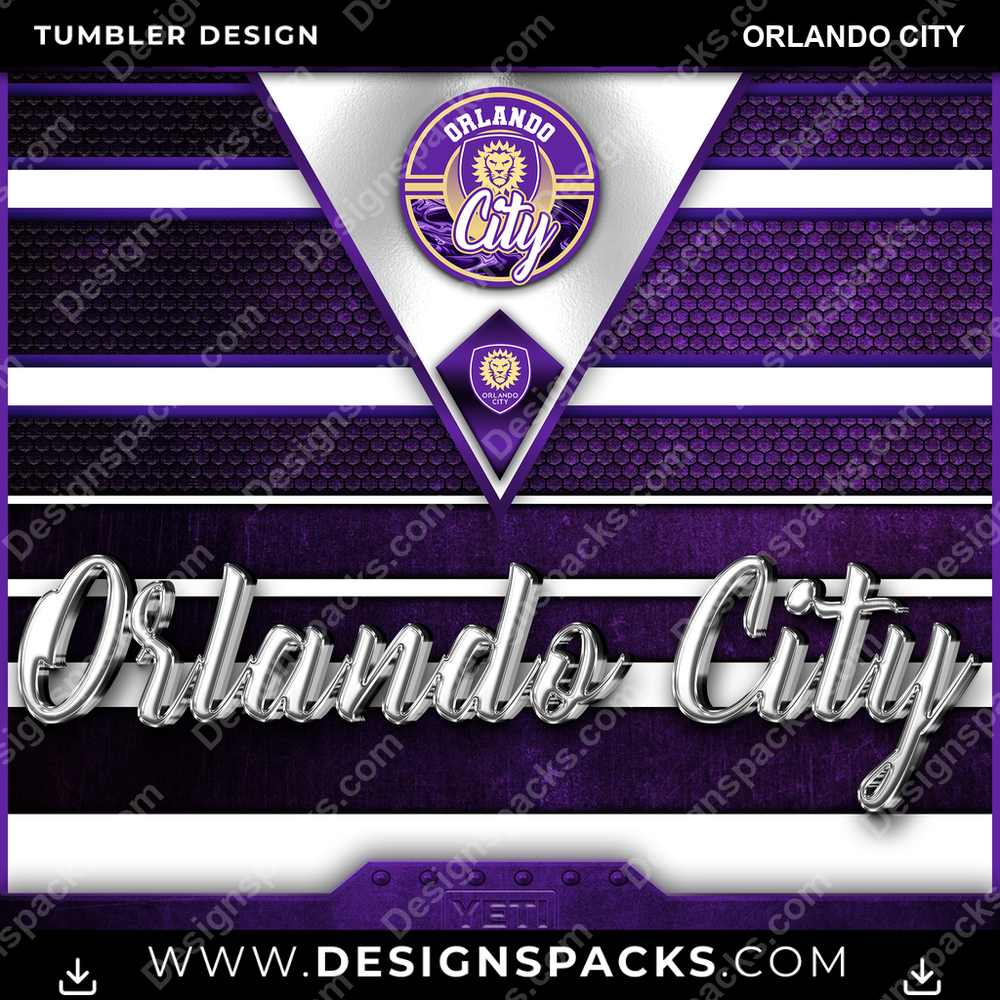 US Soccer YETI Orlando City Tumbler Digital Wrap Design