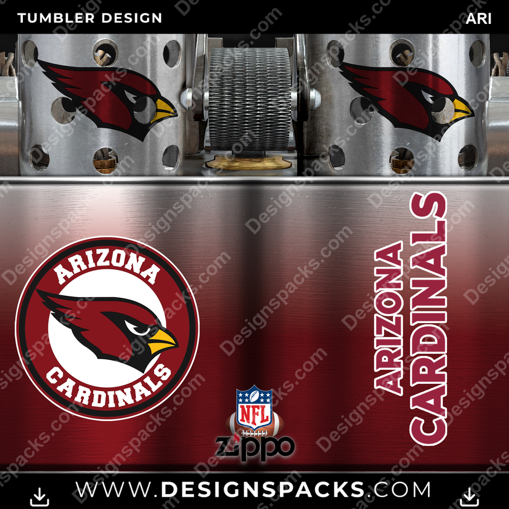 Football Zippo Lighter ARI Tumbler Digital Wrap Design