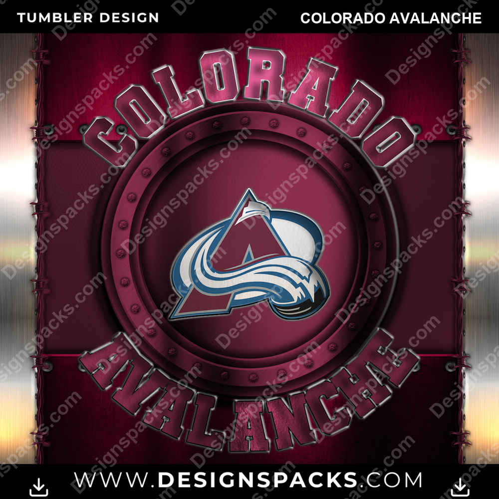 Ice Hockey Metal Colorado Avalanche NHL Hockey Tumbler Digital Wrap Design Download