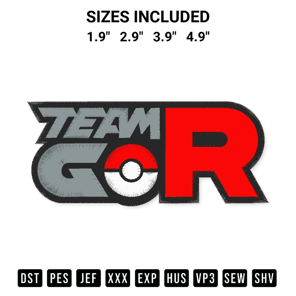 Stitch like a pro with the Team Go Rocket Embroidery Design embroidery pattern from Designspacks.com. High-quality digital machine embroidery file. Available sizes: 1.9", 2.9", 3.9", 4.9".