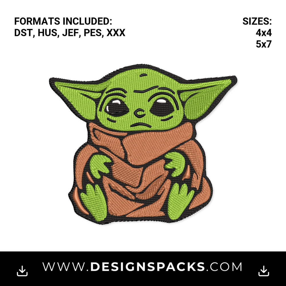 Cute Baby Alien Machine Stitch File Embroidery Design - Instant digital download pattern at Designspacks.com