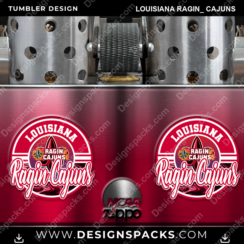 College Sport Zippo Lighter Louisiana Ragin_ Cajuns Tumbler Digital Wrap Design