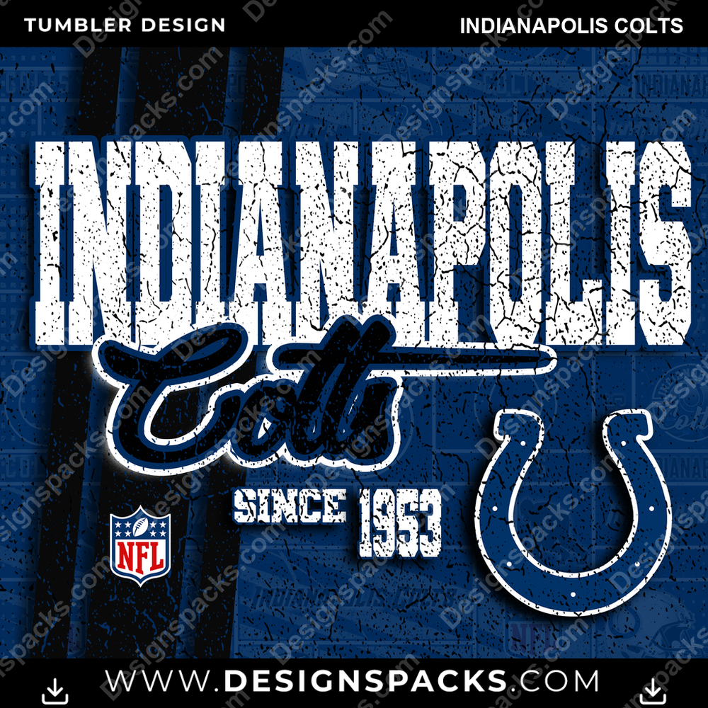 Football Grunge Indianapolis Colts NFL Football Tumbler Digital Wrap Design Download