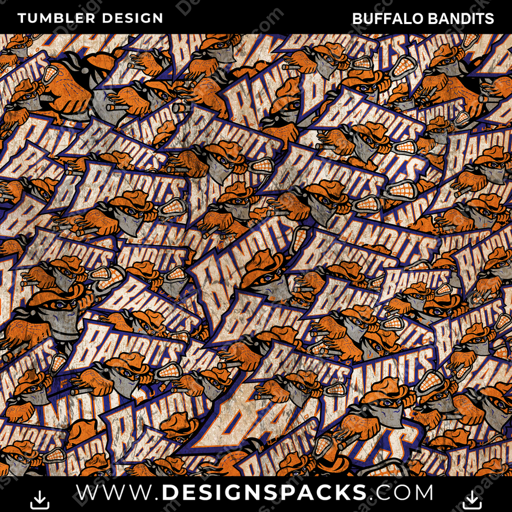 Lacrosse Logo BG Buffalo Bandits Tumbler Digital Wrap Design