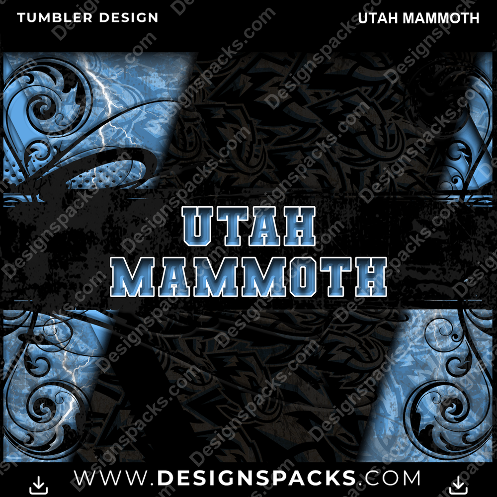 Hockey Elegant Utah Mammoth Tumbler Digital Wrap Design