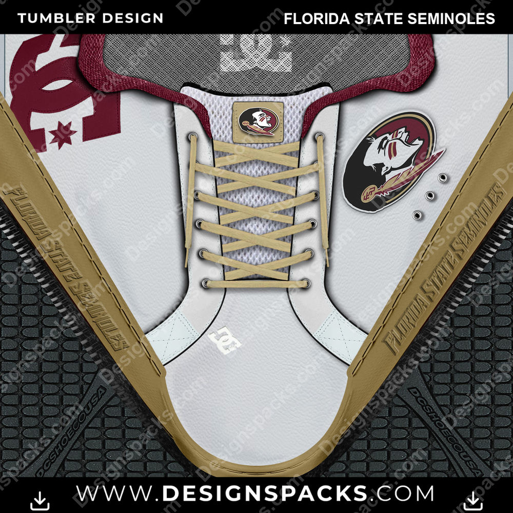 College Sport DC Sneaker Florida State Seminoles NCAA College Sport Tumbler Digital Wrap Design Download