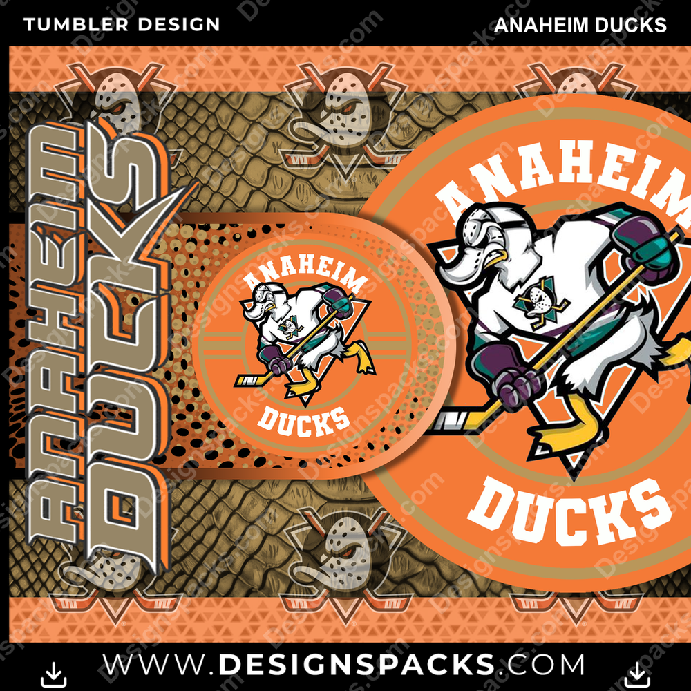Hockey Hyper Anaheim Ducks Tumbler Digital Wrap Design