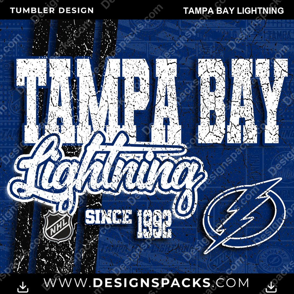 Hockey Grunge Tampa Bay Lightning NHL Hockey Tumbler Digital Wrap Design Download