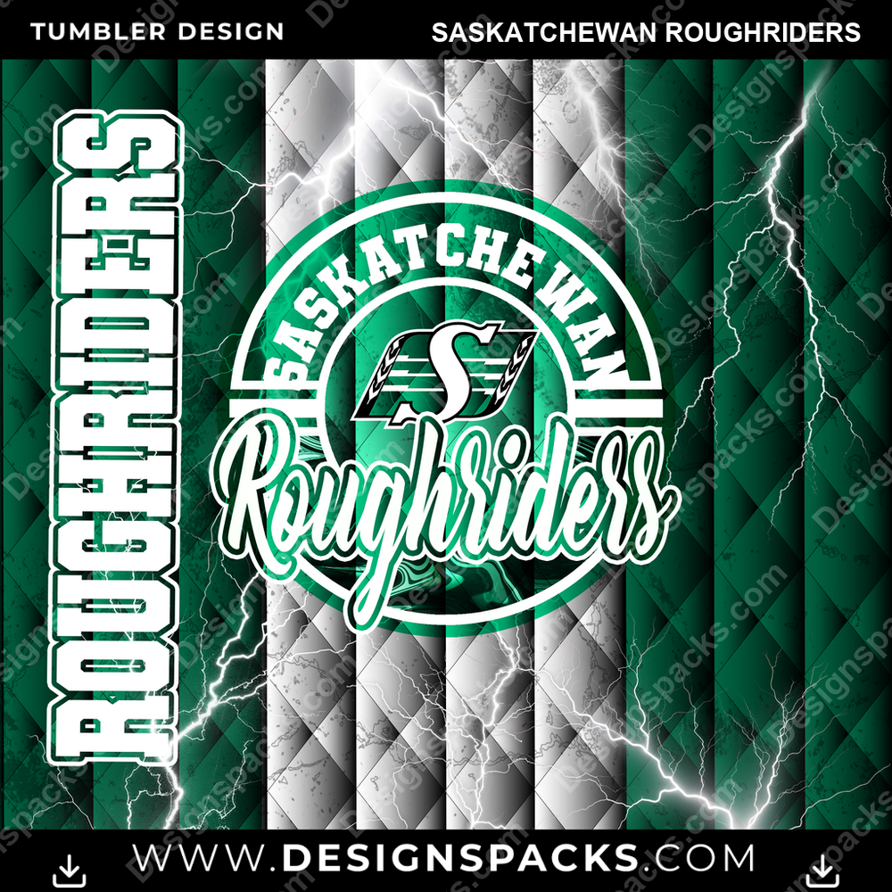 Canada Football Diamond Saskatchewan Roughriders Tumbler Digital Wrap Design
