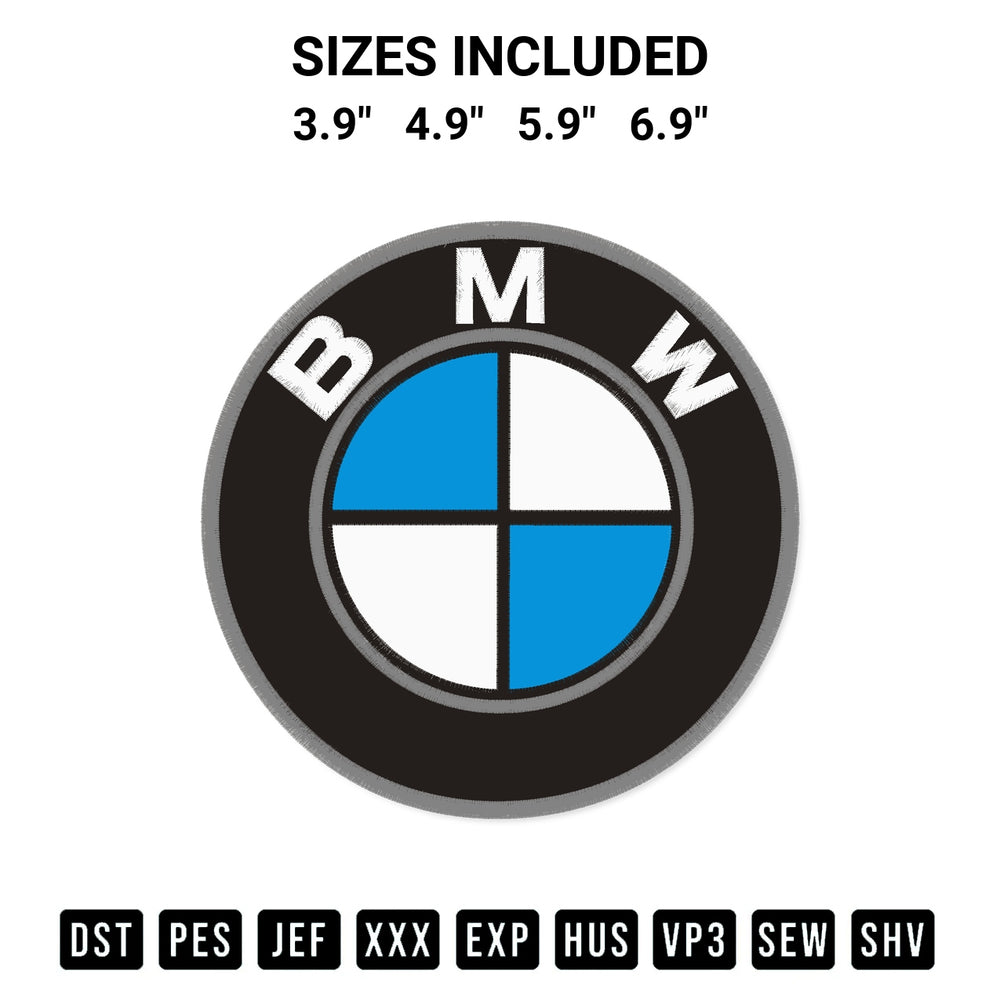 Stitch like a pro with the Bmw Logo Embroidery Design embroidery pattern from Designspacks.com. High-quality digital machine embroidery file. Available sizes: 3.9", 4.9", 5.9", 6.9".