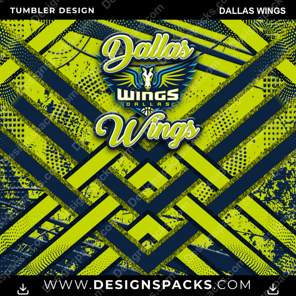 Basketball Glitter Stripe Dallas Wings Tumbler Digital Wrap Design