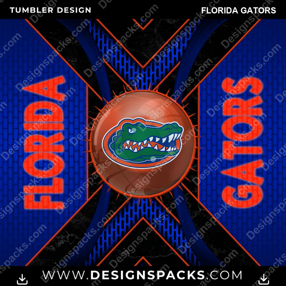 College Sport Metal Grating Florida Gators NCAA College Sport Tumbler Digital Wrap Design Download