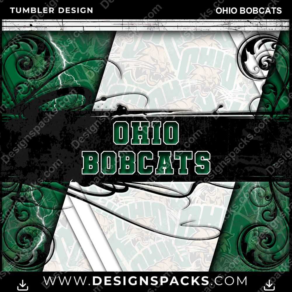 College Sport Elegant Ohio Bobcats Tumbler Digital Wrap Design