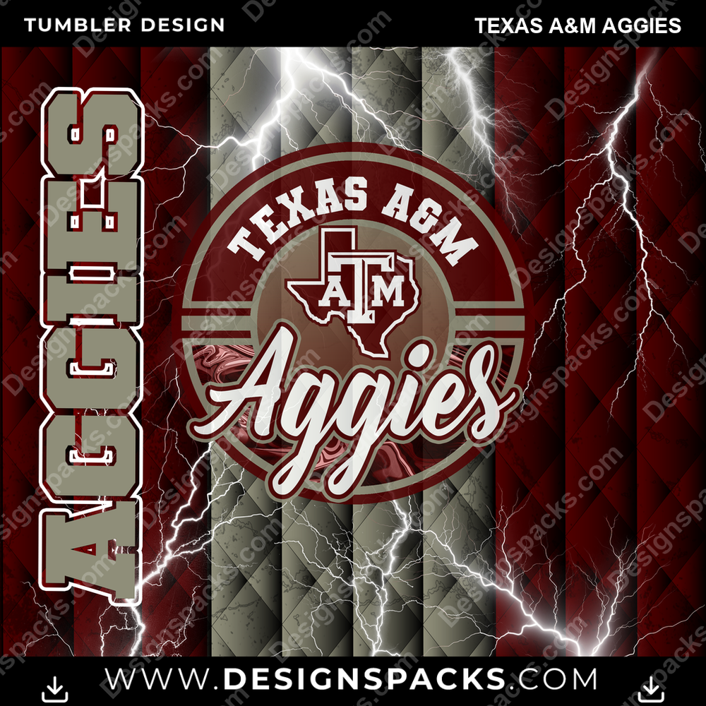 College Sport Diamond Texas A&M Aggies NCAA College Sport Tumbler Digital Wrap Design Download
