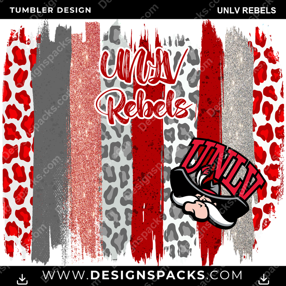 College Sport Brush Strokes UNLV Rebels NCAA College Sport Tumbler Digital Wrap Design Download