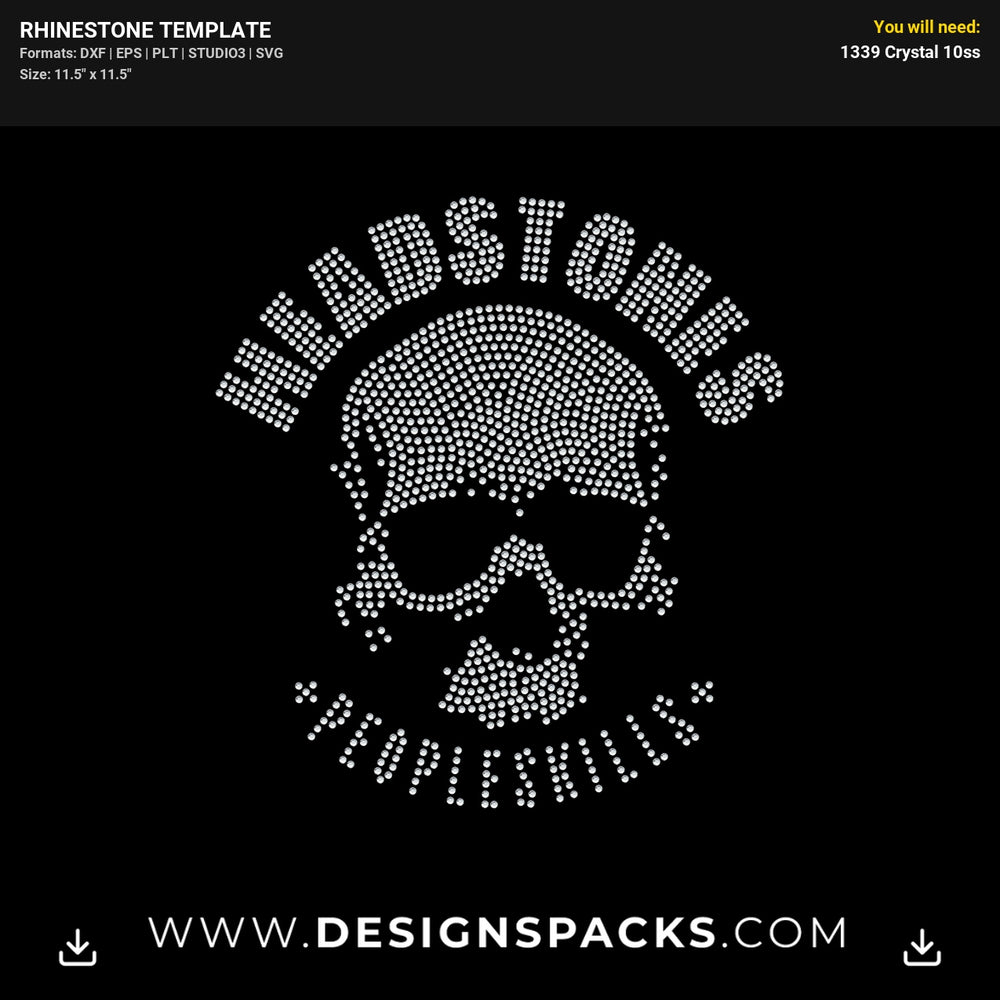 Headstones Logo Rhinestone Digital Template