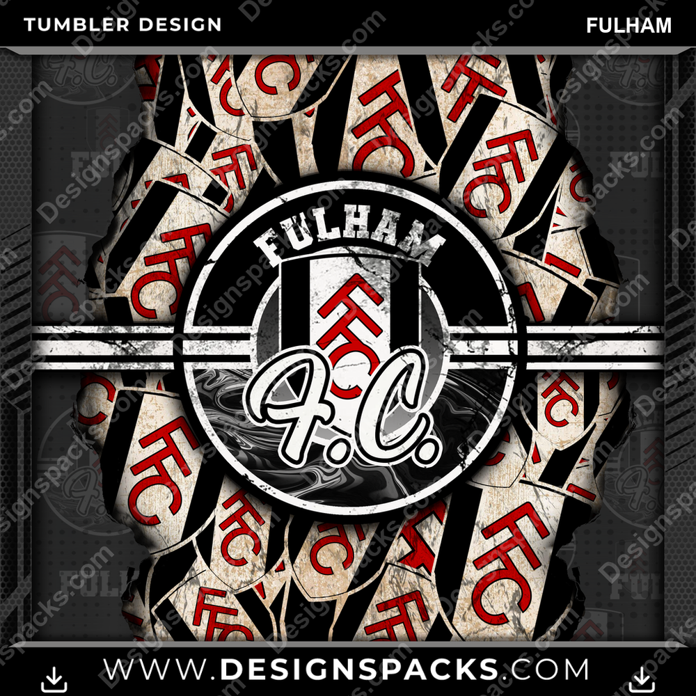 Soccer UK Ripped Fulham Tumbler Digital Wrap Design