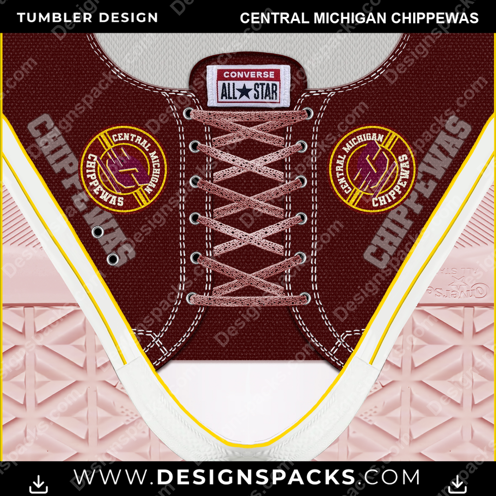 College Sport Converse Central Michigan Chippewas NCAA College Sport Tumbler Digital Wrap Design Download