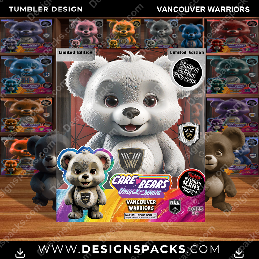 Lacrosse Care Bear Box Vancouver Warriors Tumbler Digital Wrap Design