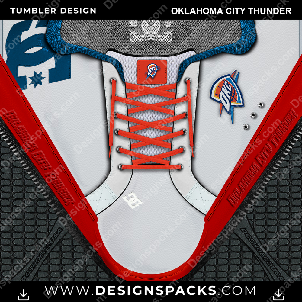 Basketball DC Sneaker Oklahoma City Thunder Tumbler Digital Wrap Design