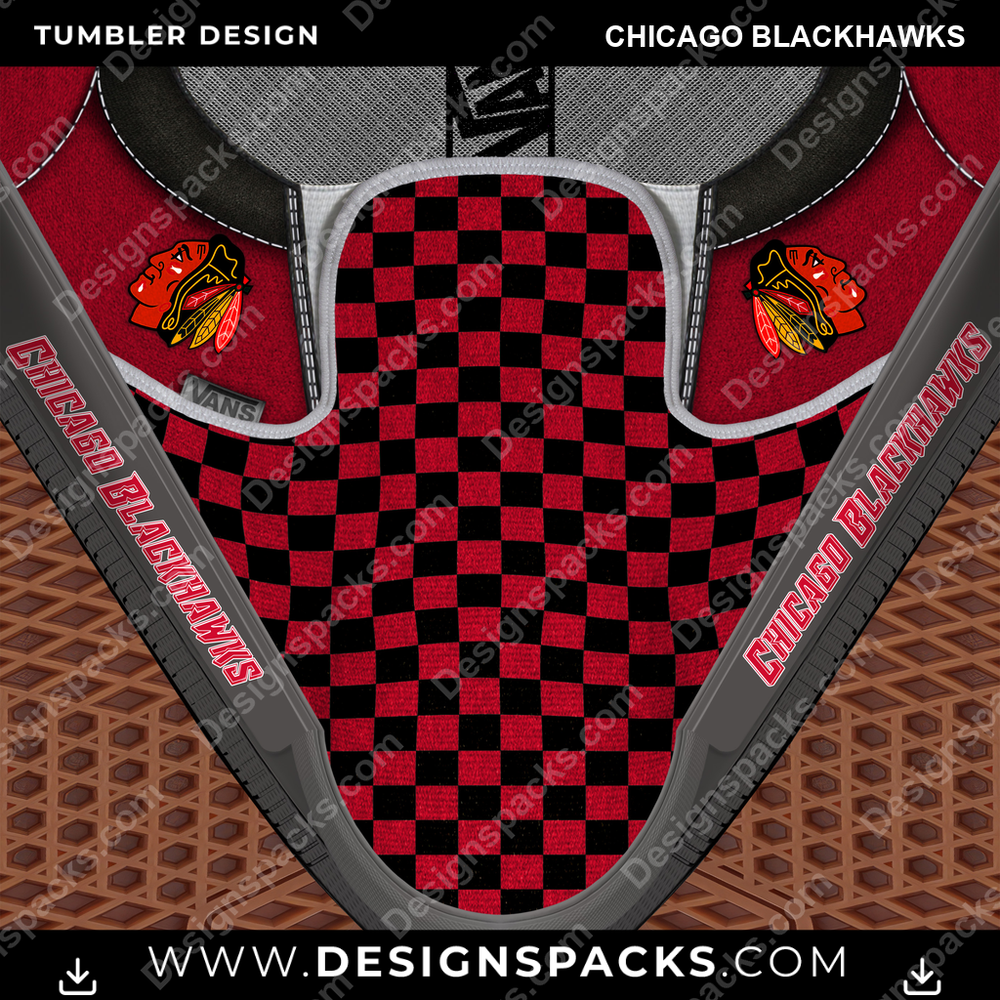 Ice Hockey Vans Classic Chicago Blackhawks NHL Hockey Tumbler Digital Wrap Design Download