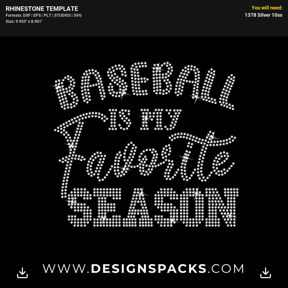 Baseball Season Sports Team Game Shirt Rhinestone Digital Template