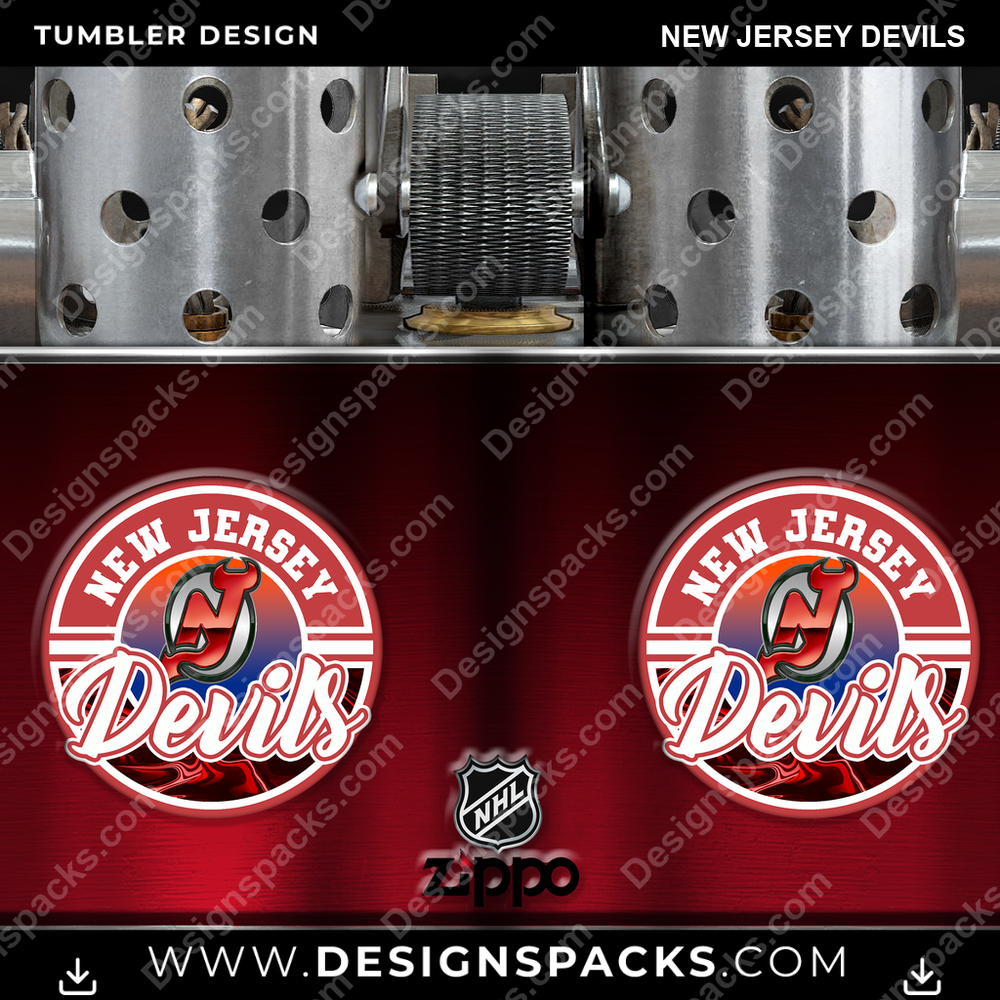 Ice Hockey Zippo Lighter New Jersey Devils Tumbler Digital Wrap Design