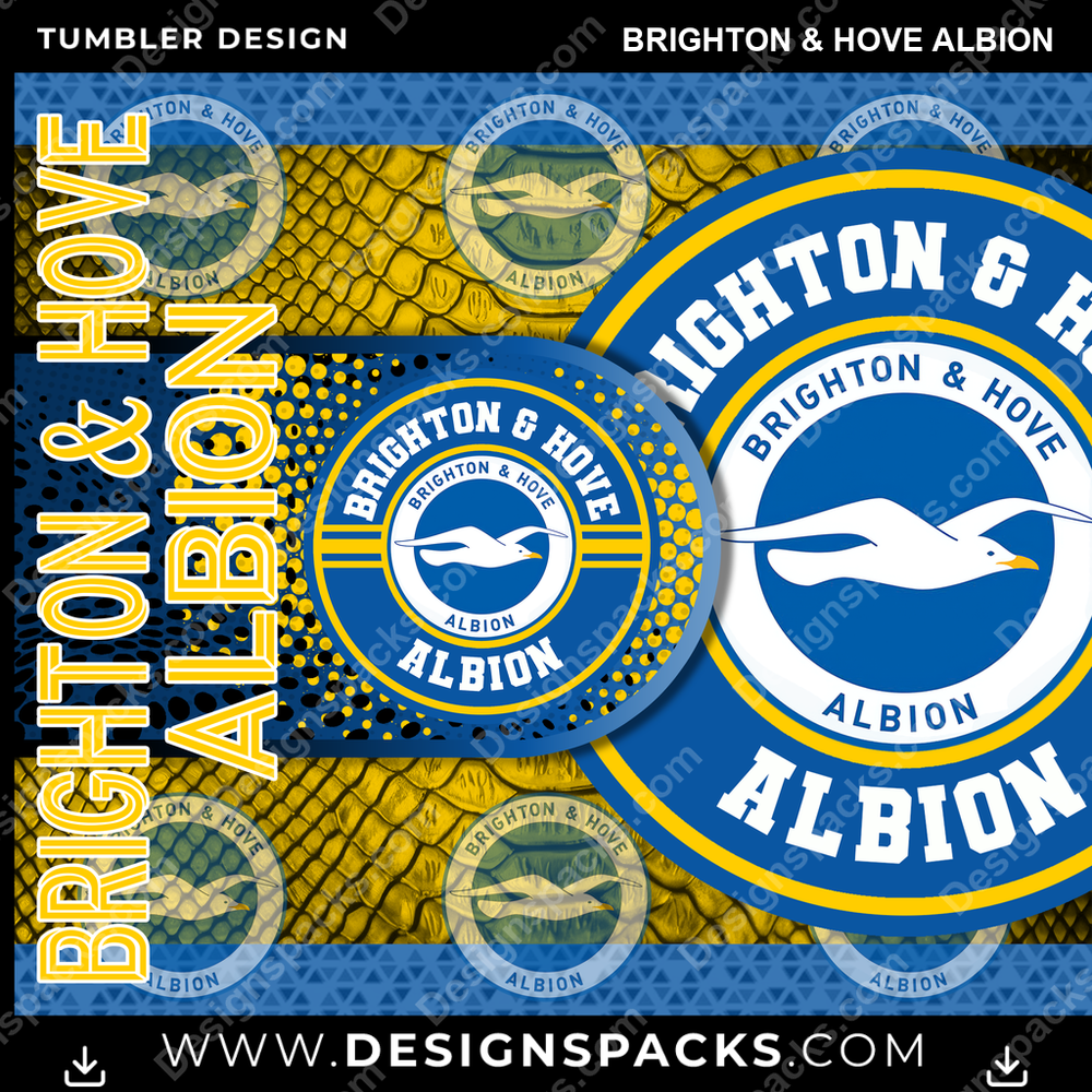 Soccer UK Hyper Brighton & Hove Albion Tumbler Digital Wrap Design