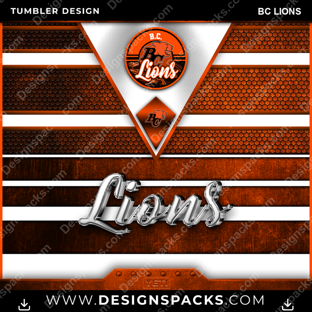 Canada Football YETI BC Lions CFL Canada Tumbler Digital Wrap Design Download