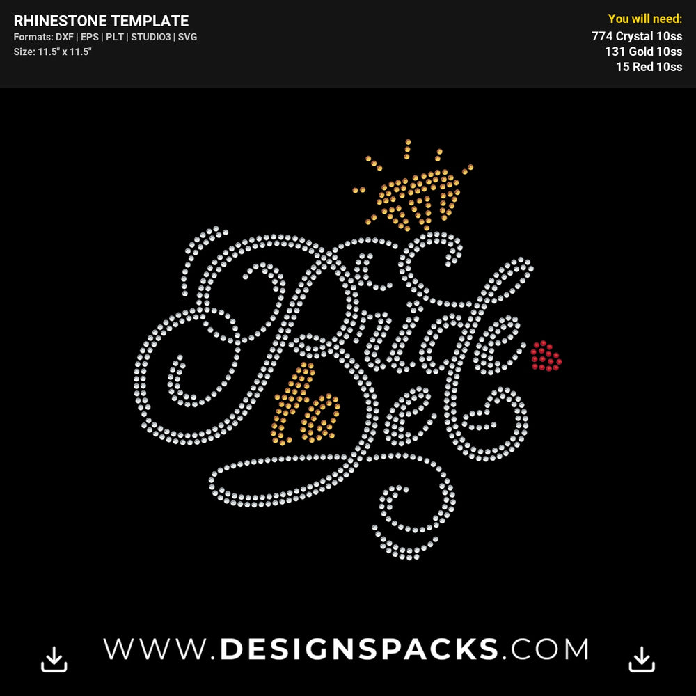 Bride To Be Rhinestone Digital Template