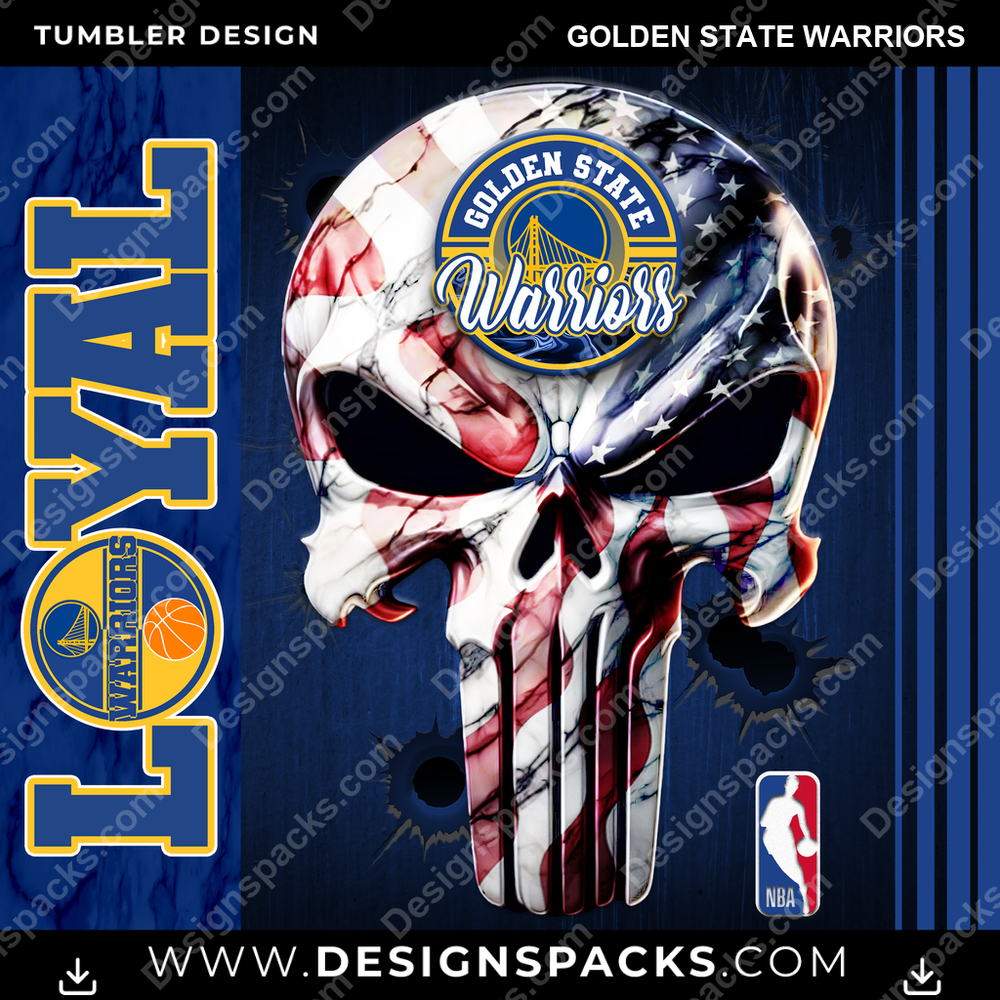 Basketball Loyal Golden State Warriors Tumbler Digital Wrap Design