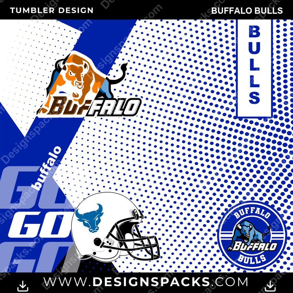 College Sport GO Buffalo Bulls NCAA College Sport Tumbler Digital Wrap Design Download