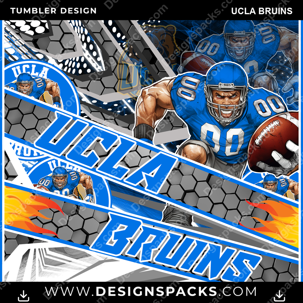 College Sport Fathead UCLA Bruins NCAA College Sport Tumbler Digital Wrap Design Download