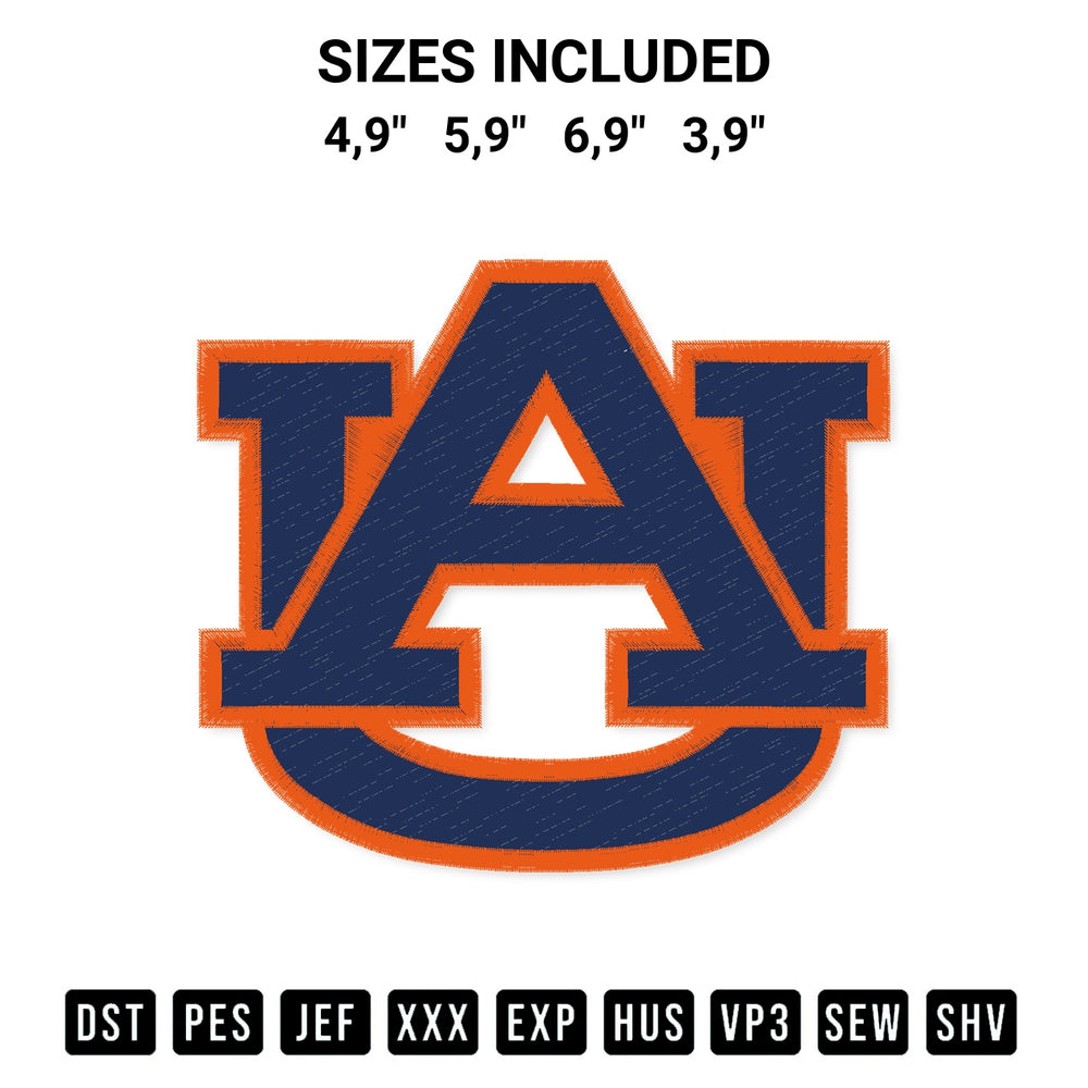 Download the Auburn Tigers Football Logo Embroidery Design machine embroidery design exclusively at Designspacks.com. Premium digitized pattern for apparel and DIY crafts. Available sizes: 4,9", 5,9", 6,9", 3,9".