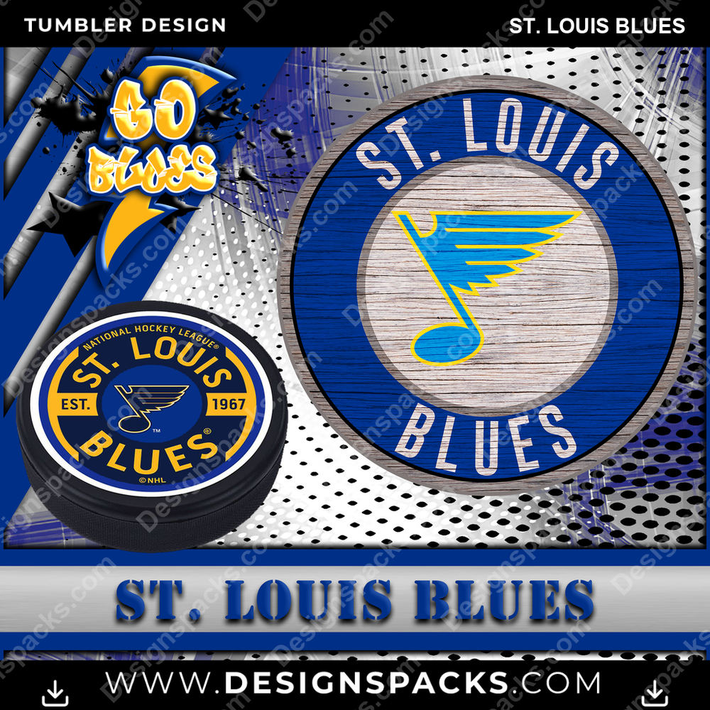 Hockey Go Team St. Louis Blues Tumbler Digital Wrap Design