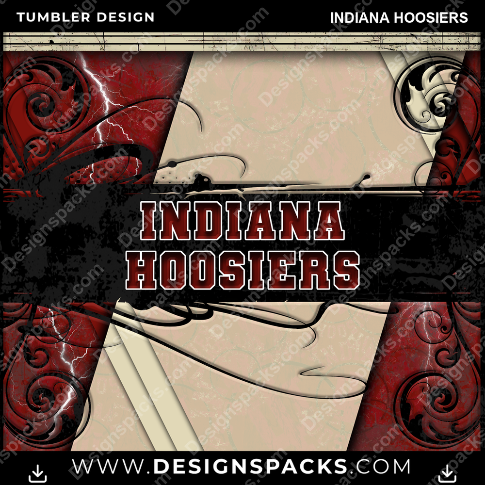 College Sport Elegant Indiana Hoosiers NCAA College Sport Tumbler Digital Wrap Design Download