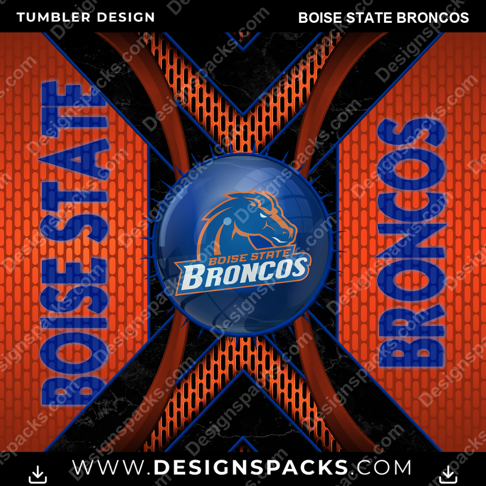 College Sport Metal Grating Boise State Broncos NCAA College Sport Tumbler Digital Wrap Design Download