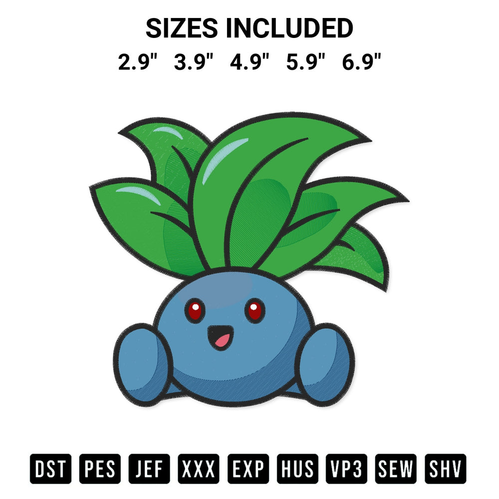 Add a unique touch to your apparel with the Oddish Pokemon Embroidery Design embroidery file. Premium instant download available now on Designspacks.com. Available sizes: 2.9", 3.9", 4.9", 5.9", 6.9".