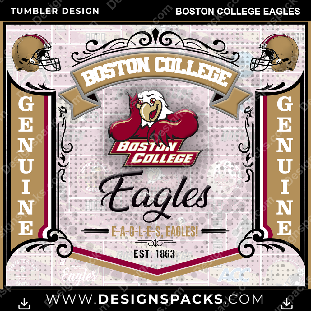 College Sport Bud Boston College Eagles NCAA College Sport Tumbler Digital Wrap Design Download
