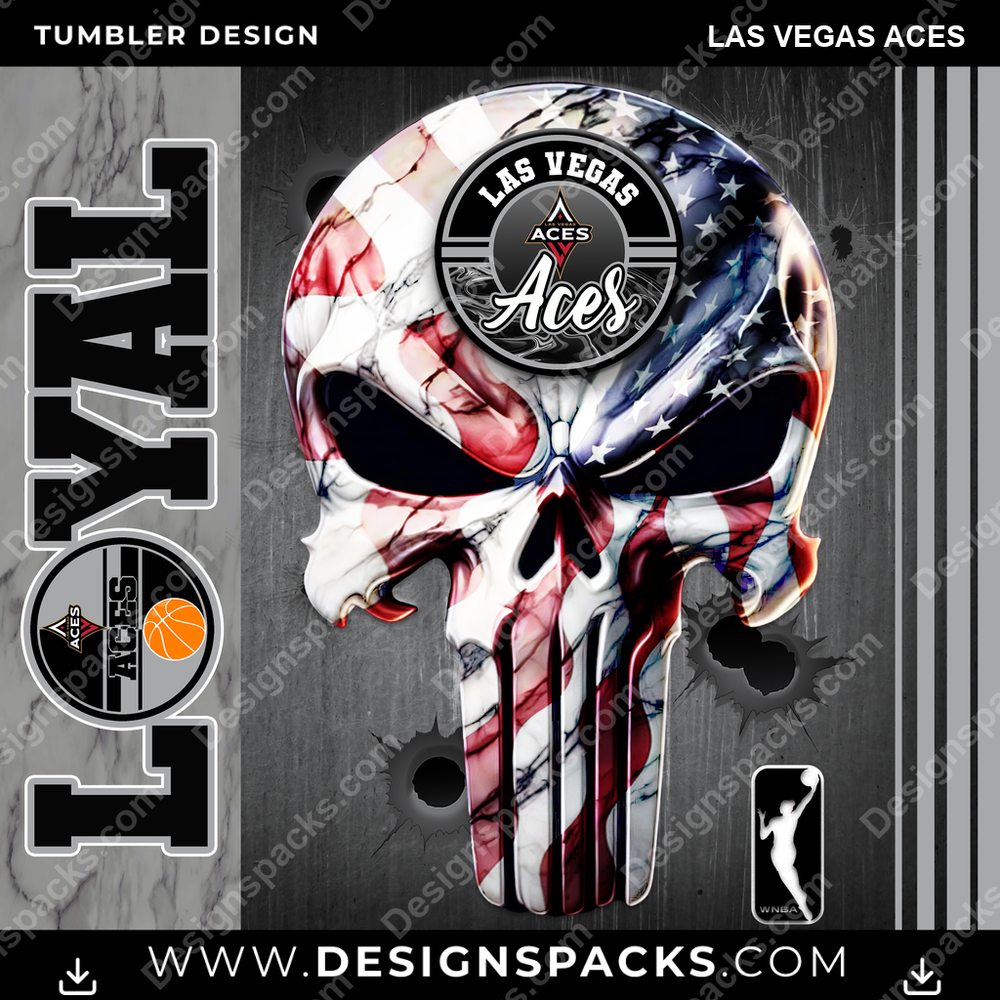 Basketball Loyal Las Vegas Aces Tumbler Digital Wrap Design