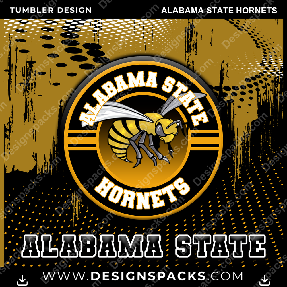 College Sport Dot Logo Alabama State Hornets NCAA College Sport Tumbler Digital Wrap Design Download